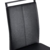 Table and chair set. Modern minimalist grey marble textured MDF dining table with metal frame.Paired with 4 black PU chairs with Black Featuring arched black legs.