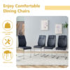 Table and chair set.55"x31.4" Cream-Style White MDF Dining Table Set with 6 Black Chairs With Silver Metal Legs.MDF Tabletop and metal frame legs.Adding a warm and gentle atmosphere to your family.