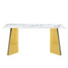 63"x31.5x30" Luxurious Cold Jade Slab Dining Table with Golden Stainless Steel Butterfly Legs.The tabletop is designed to be scratch and heat resistant.Slabs Tabletop,Golden Stainless Steels Legs.