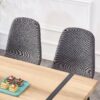 Dining Chairs Set of 4, Modern Mid-Century Style Dining Kitchen Room Upholstered Side Chairs. Accent Chairs with Soft Linen Fabric Cover Cushion Seat and Black Metal Legs.W115149080.