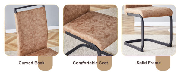 c8d724866f424156b142a2d66799eb2a_cf99600ebe5a31e3b1d81cda36a0f3bd Table and chair set. A minimalist retro rectangular dining table with a specially textured top and black metal legs, paired with 4 soft chairs and black metal legs, showcases a beautiful home style.