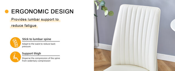 c90445465e4f46a290a50dee48c2311b_0b4093fec6e1df8b41b32ceccaac83d8 4 Dining Chair Set, White Dining Chair Set, PU Material High Back Seat and Sturdy Black Leg Chair for Dining Room, Kitchen and Living Room c-010