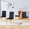 4 piece dining chairs.The gold metal legs complement the black velvet, showcasing a perfect blend of modern and classic elements.Suitable for various occasions such as kitchens,conference rooms, etc.