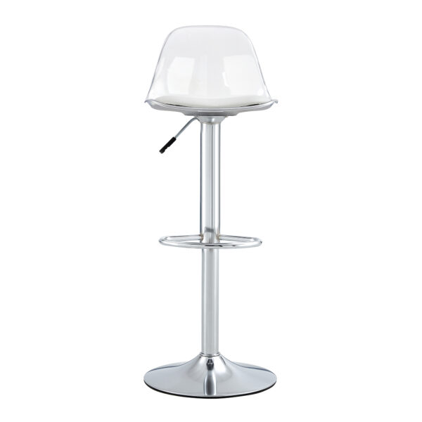 c939e799f93d428f95f10673d1840d43_0339a870f14bb231afe9bd72f213e766 Modern minimalist bar chairs and bar stools. Can rotate 360 ° and adjust lifting. PET backrest and PU seats. Set of 2. Suitable for bars, restaurants, and front desk cashiers. W1151P172644
