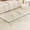 ONLY Separate Glass Tabletop.24*48 inch Rectangular heat-resistant Transparent Tempered glass Tabletop.Suitable for various occasions such as kitchens and restaurants.Transparent,24*48*0.31 inch.
