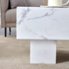 Modern Simple White Marble Texture MDF Coffee Table - 43.3"x21.6"x17.2" Practical Model.Making it an ideal addition to any living room or apartment.W1151134962