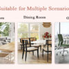Set of Eight White PU Comfort Dining Chairs (17.7"x25").Dining chair with extended backrest,WHITE PU,Silver metal legs,Suitable for various places such as family restaurants, hotels, coffee shops,etc.