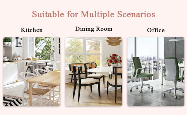 c96c9c9027414c5db9e5c9053e76f473_16060589676f769f4e81973e96e38a02 Set of Eight White PU Comfort Dining Chairs (17.7"x25").Dining chair with extended backrest,WHITE PU,Silver metal legs,Suitable for various places such as family restaurants, hotels, coffee shops,etc.
