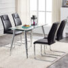 Modern Dining Chairs with Faux Leather Padded Seat Dining Living Room Chairs Upholstered Chair with Metal Legs Design for Kitchen, Living, Bedroom, Dining Room Side Chairs Set of 6 (Black+PU ) C-001