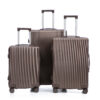 20"/24"/28" 3 pcs/set in ABS Spinner Wheel Luggage, Carry on Suitcase, Matching Color, TSA Combination Lock (Brown)