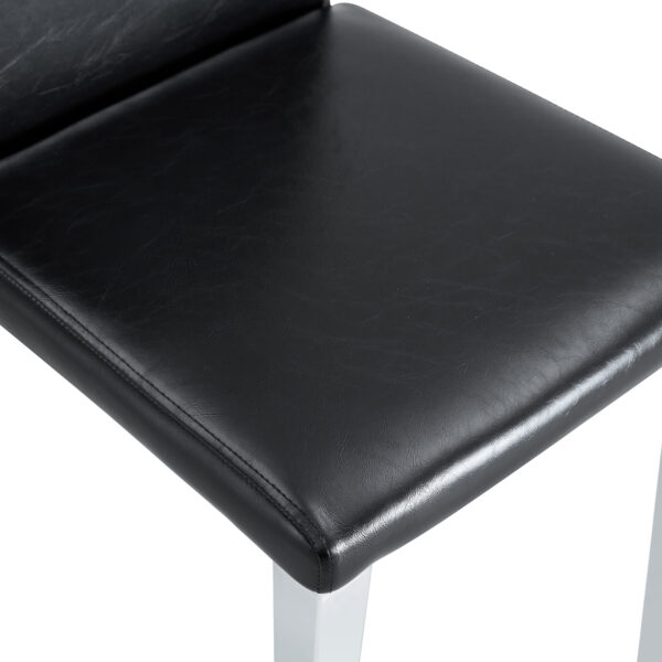 c99cb032f6bd48188e3860a43b8d822d_8841fe41b469d79d2c4635b4a046f6d9 Two Black PU dining chairs,Silver Metal Legs.Simple and versatile, comfortable and accompanied. Exquisite and versatile dining chairs unlock a comfortable new experience.(Set of 2)