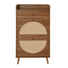 Rattan, Allen 2 Door 1 Drawer Cabinet, Shoe Rack, Double Layer, Suitable for Entrance