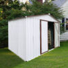 Metal garden sheds 6ftx8ft outdoor storage sheds white+offee