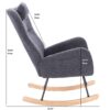Teddy Upholstered Nursery Rocking Chair for Living Room Bedroom(DARK GREY Teddy)
