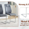 Table and chair set.63*31.4 Inch Pandora Patterned Sintered Stone Dining Table Set - 4 Dark Gray Chairs With Silver Metal Legs.Modern Light Luxury.Perfect For Dinner Room,Meeting Room,Kitchen,etc.