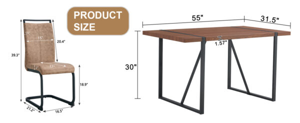 c9f1754193c646849a1126511ba859d1_2edd8bd85a897f3c4aa2df0a503699d4 Table and chair set. A minimalist retro rectangular dining table with a specially textured top and black metal legs, paired with 6 soft chairs and black metal legs, showcases a beautiful home style.