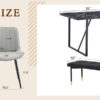 Table and chair set.Modern Black Marble Pattern MDF Dining Table Set - 55"x31.4" with 4 Extended Seat Cushion PU Dining Chairs and 1 Bench,A Choice of Subtle Luxury for Modern Homes.