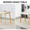 White sintered stone tabletop with rubber wooden legs, foldable computer desk, foldable office desk, suitable for restaurants, living rooms, terraces, kitchens