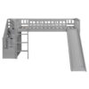 Stairway Twin Size Loft Bed with Two Drawers and Slide,Gray(OLD SKU:LT000515AAE)