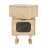 MDF CREATIVE ROTATABLE ROBOT STORAGE SIDE TABLE, NATURAL COLOR