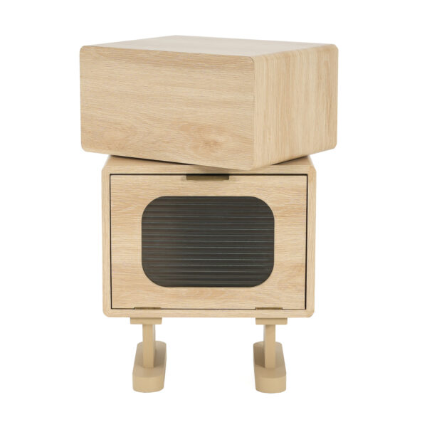 ca4d84c124a94f3fab95562dcdc9d4c3_bb642f35441333b6d3379b6469bbeccf MDF CREATIVE ROTATABLE ROBOT STORAGE SIDE TABLE, NATURAL COLOR