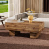 This modern rectangular coffee table features a stylish wood color, making it an ideal addition to any living room or apartment, and measures 43.3 "x 21.6" x 17.2 ".W1151P168335