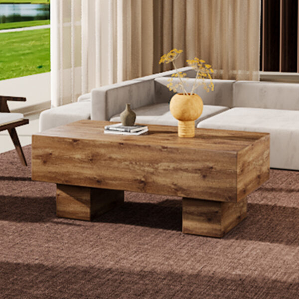 ca4ecab8ea8c42d7a0eaffe3020a1272_8bcf3767486831de051bec2f698a324a This modern rectangular coffee table features a stylish wood color, making it an ideal addition to any living room or apartment, and measures 43.3 "x 21.6" x 17.2 ".W1151P168335