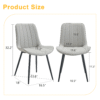 Extended Seat Cushion PU Dining Chair Set - Four Pieces,Ergonomic Design.Smooth line design,Integral metal leg structure,Can integrate well into various modern home decoration styles.