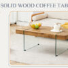 43.3"x23.6" Wood colored texture sticker MDF Coffee Table with Tempered glass legs.Suitable for Living Room.It can be used not only as a coffee table but also as a side table or display stand.