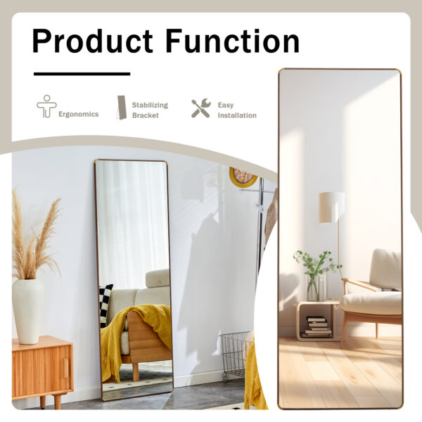 The 4th generation floor standing full-length mirror. wall mirror, bathroom makeup mirror, bedroom foyer, clothing store, wall mounted.    65 "* 23.2"