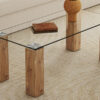 Glass-Top Coffee Table,tea table, with MDF Legs - Stylish Blend of Elegance and Durability 44.9"*21.7"*16.9"