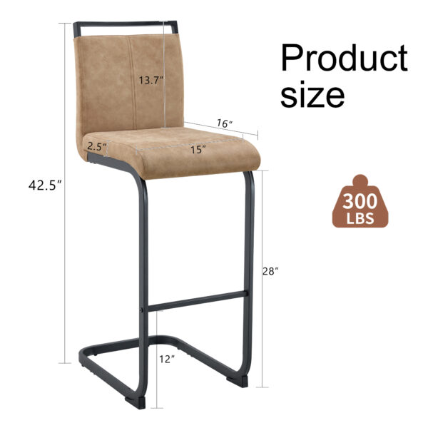 cb1d7402f3c24825a989d85b5b89e55f_e4e2bff8cec48000645edb64bc99507e 42.5 Inch Tall Brown Tech Fabric Bar Stool - A Perfect Combination of Modern Design, Comfort, and Stability.A Set of 2.Suitable Not Only For Home Use But Also For Bars, Restaurants,And Other Settings.