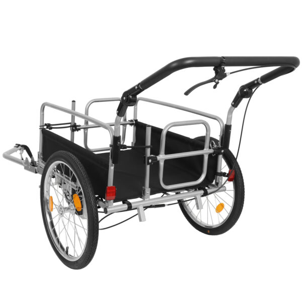 cb8276baf9b84b269174f7d4e8afd16b_1a426b17034772262f4fafe9c5c1c23c 3-in-1 Heavy-Duty Bike Cargo Trailer – E-Bike Compatible Steel Frame, 110lb Capacity, Convertible Stroller & Pull Cart w/Suspension, 20" Wheels & Accessories
