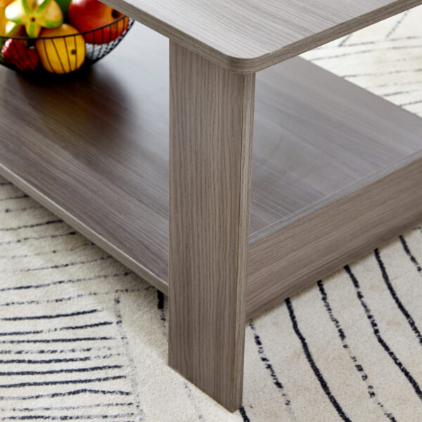 cb9e4b43c1864dfbb7ec7f342910e7b4_20231011_c4bb493b7af6aaffb3848e4d57595a2e A modern and practical gray textured coffee table,tea table.Double layered coffee table made of MDF material,. Suitable for living room,bedroom and study room. 43.3"*21.6"*16.5" CT-16