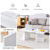 A modern and practical white coffee table. The coffee table is made of medium density fiberboard material, Suitable for living room, bedroom, and study. CT-2O