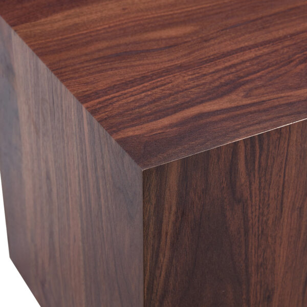 cbc90dc10c3c456ab340d8f15ced7839_9da1c0a3d48cccb80b3feb2777d2a422 16*16*16 Inch Walnut Wood Grain MDF Coffee Table - Luxurious Design, Perfect Living Room Accent.Cube fashion texture design coffee table, suitable for various situations and scenes.