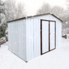 Metal garden sheds 6ftx8ft outdoor storage sheds white+offee