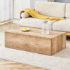 Elevate your living space with this modern MDF coffee table that showcases smooth, light wood color texture patterns. It is characterized by stylish design.39.3*23.6*12