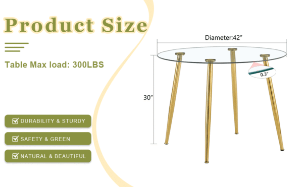 cc03c1e796ab43b3a265e10b483f16cd_384261ff00311738d77c97865fa7001b Round dining table with glass top, gilded metal legs, exquisite living, starting from the details, the gold legs show an extraordinary texture, which is the finishing touch to your home