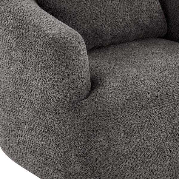 360° Swivel Chair, 38.2" Accent Chair Sofa, Upholstered Swivel Barrel Sofa Chair with a Throw Pillow for Living Room, Bedroom, Office and Hotel, Grey