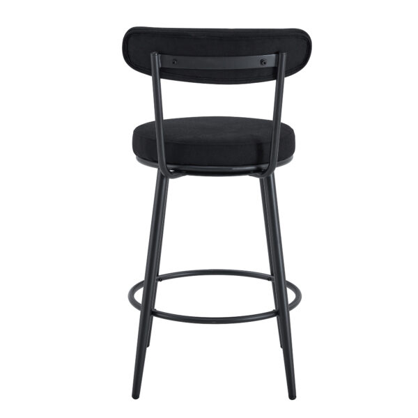 cc44621767b6470b9026335582354fcb_deccc3d4d914d5c588d4e0544ea5f1ff Fashionable and Comfortable - Two Sets of Ergonomic High Legged Bar Chairs, With Black Breathable Fabric Cushions And a Total Height of 35.5 Inches.Pack two in one box.