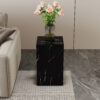 11.8*11.8*19.6 Inch Black Marble Texture MDF Coffee Table - Luxurious Design, Perfect Living Room Accent.Rectangular fashion texture design coffee table, suitable for various situations and scenes.