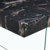 43.3"x23.6" Black Marble-Patterned MDF Coffee Table with Tempered glass legs.Suitable for Living Room.It can be used not only as a coffee table but also as a side table or display stand.
