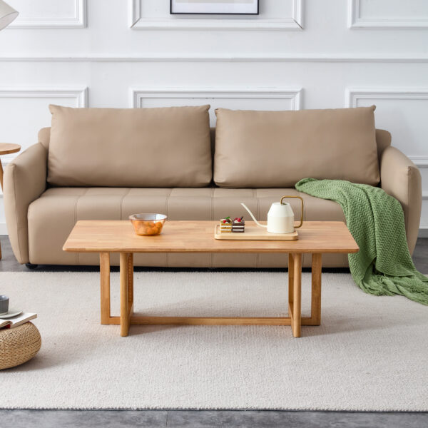 Chinese style log wind Imitation rattan tea table rectangular solid wood coffee  table small family living room tea table