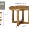 A modern and practical circular dining table. Made of MDF tabletop and wooden MDF table legs. Suitable for living room and bedroom. 42 inches * 42 inches * 30 inches