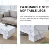 Modern Simple White Marble Texture MDF Coffee Table - 43.3"x21.6"x17.2" Practical Model.Making it an ideal addition to any living room or apartment.W1151134962