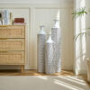 Floor Metal Vases Decorated White Metal vases Set of 3 gorgeous home decoration large glazed metal vases 24in/28.7in/33.5in height