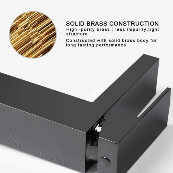 cd0c8cfba4994fd5b3609c34642e77dd_f3446a2451a90ff3e03fcbdb9b2aaefa Single Handle Bathroom Faucet, Matte Black Single Hole Bathroom Faucet, Solid Brass Modern Bathroom Sink Faucet Basin Vanity Square Bathroom Faucet with Pop-up Drain & Water Supply Hoses