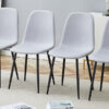 Comfortable Linen-Cotton Dining Chair Set - Four Pieces in Light Gray.Integrated Seat and Backrest,Linen-Cotton Material,Modern Home Matching.