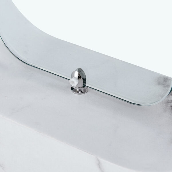 cd430e6998074a8d9af65f4254302515_67f54dcf3eb9ea8b8545ad56eab7925c 64.5 x 35.4 Inch Stylish Marble Textured Dining Table, Perfectly Blending Simplicity And Transparency. Made of MDF Material With White Marble Texture Stickers, It Exudes A Strong Sense Of Fashion.